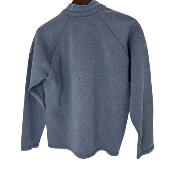 Adidas Golf 1/4 Zip Medium Blue Club Sweatshirt Pullover Performance-Cobblestone - Picture 2 of 6